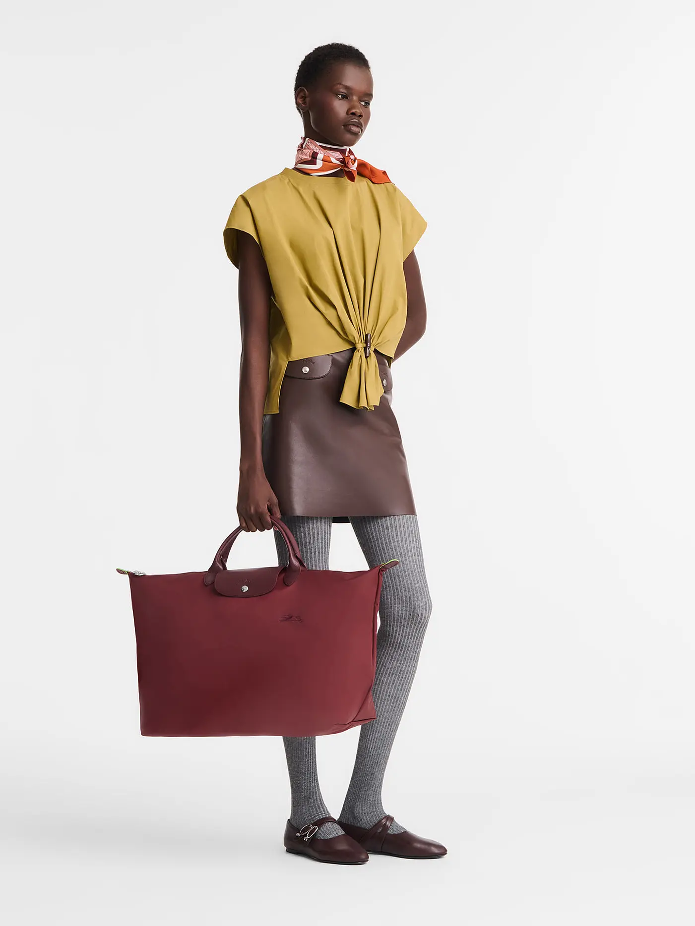 LONGCHAMP | Le Pliage Green Reisetasche Small, Moka | dunkelrot